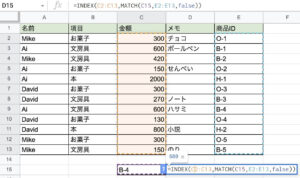 index match使用例